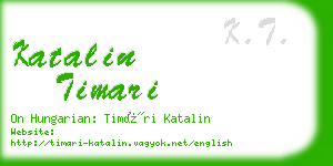 katalin timari business card